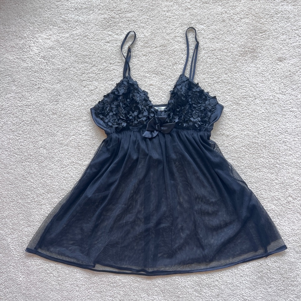 Elegant Black Lace Babydoll Dress